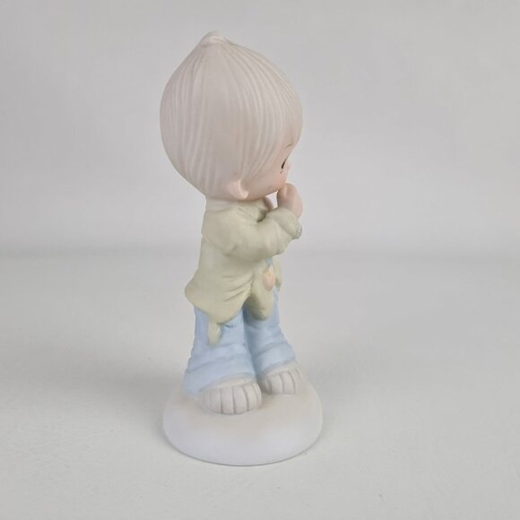 Precious Moments E-1373/B "Smile God Loves You" Porcelain Figurine - Picture 4 of 6